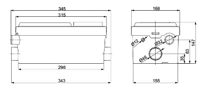 WL300B dimension drawing from the 2026 catalog